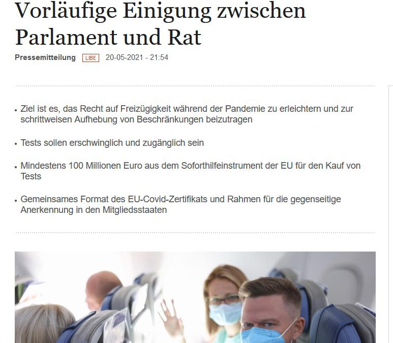 EU-Impfpass soll freies Reisen erleichtern