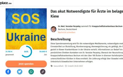 Spendenaufruf für medizinische Hilfe in Kiew